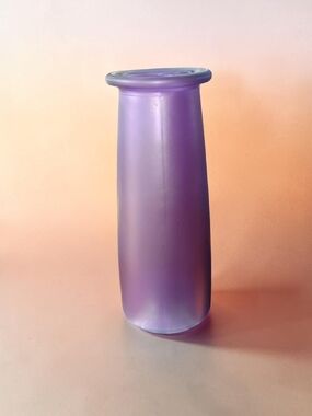 Frosted Purple Amethyst Art Glass Vase Minimalist Mid Century Modern
